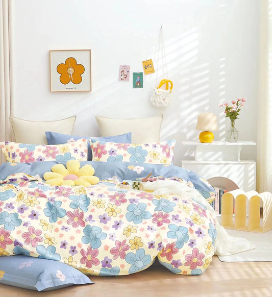Spring Blossom Full Cotton 4 Pieces Bedding Sheets and Pillow Cases Sets